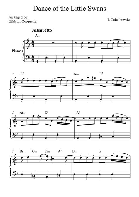 Dance Of The Little Swans Arr Gildson Cerqueira By Pyotr Ilyich Tchaikovsky Sheet Music For