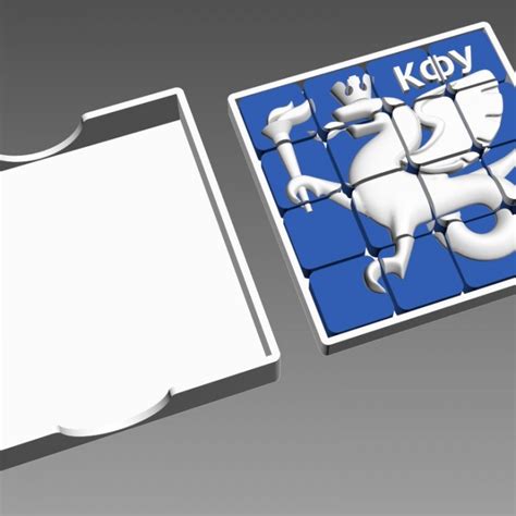 3D Printable Kazan Federal University logo 15 puzzle by Timur Gimran