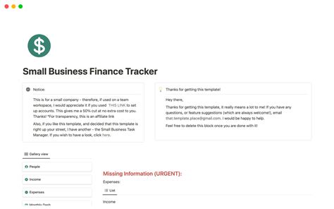 Small Business Finance Manager Template By Thattemplateplace Notion