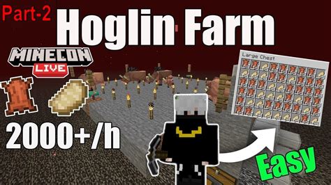 Macking Minecraft Hoglin Food And Leather Farm On Live Part Youtube