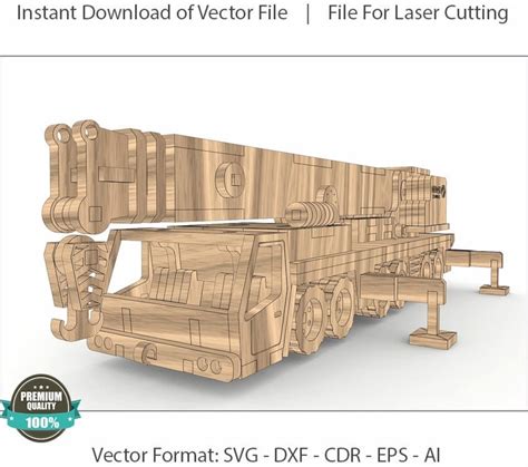 Crane Truck Laser Cut File Svg Dxf Vector Plans Cnc Cut Etsy