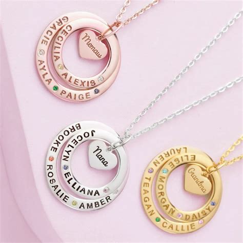 Collier De Pierre De Naissance Avec Pendentif Coeur Et Anneau Collier