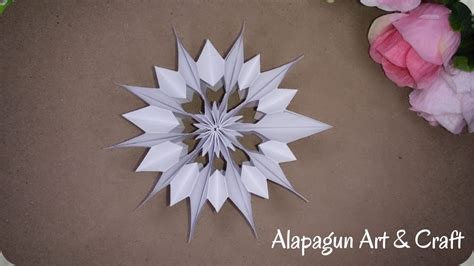 3d Paper Snowflake Diy Origami Bunga Salju 3d 5 Youtube