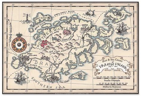 Map of Dragon Isle | Map, Fantasy map, Treasure maps