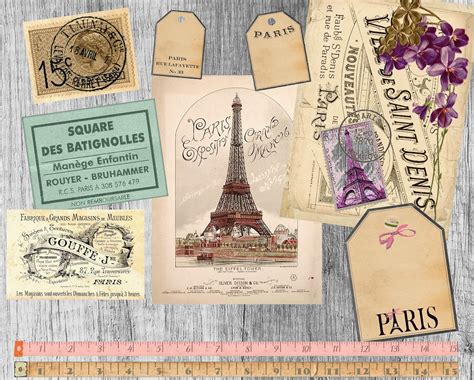 Junk Journal Ephemera Paris French Ephemera Pack Eiffel Tower Etsy Canada