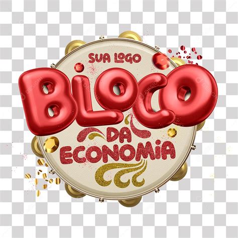 Selo 3d Bloco Da Economia Para Composição Psd Sem Fundo [download