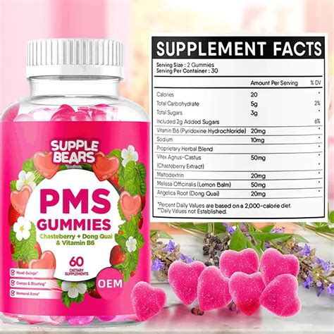 Oem Odm Obm Pms Gummies Dim Supplement Pms Relief Gummies Women S