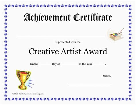 Art Certificate Template Free