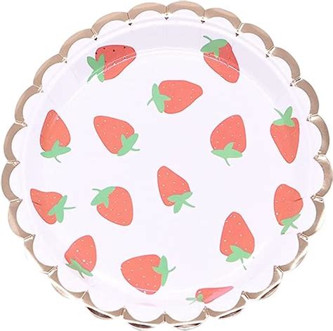 MaitianGuyou 40 Strawberry Theme Party Supplies Strawberry Plates