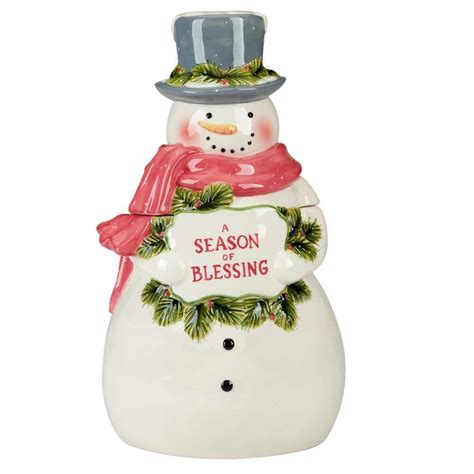 Certified International Earthenware Snowman Greetings 3 D Santa Cookie