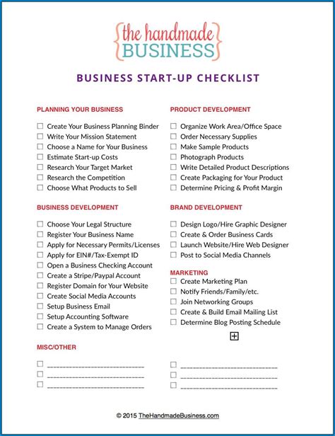 √ Free Printable Startup Business Checklist Template Checklist Templates