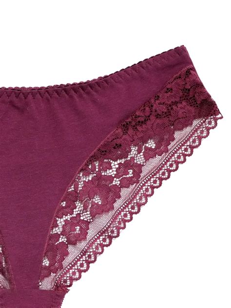 Plus Size Floral Jacquard Contrast Lace Trim Panties Women S Temu