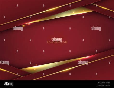 D Modern Luxury Template Design Red Stripes And Golden Glitter Line