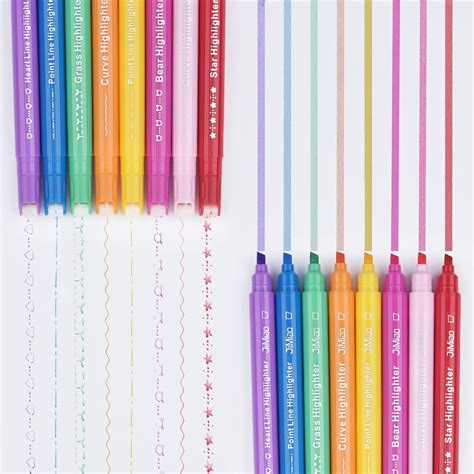 Amazon LivDeal 8 Pack Colored Curve Pens Dual Tips Flair Pens