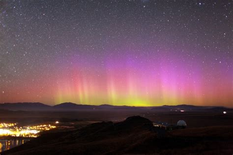 Southern lights in Lake Tekapo, New Zealand Aurora Australis