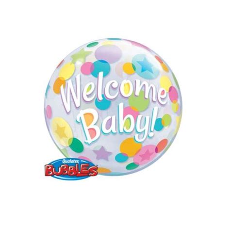 Bubble Welcome Baby Colourful Dots Qualatex Balloon Ilex Online