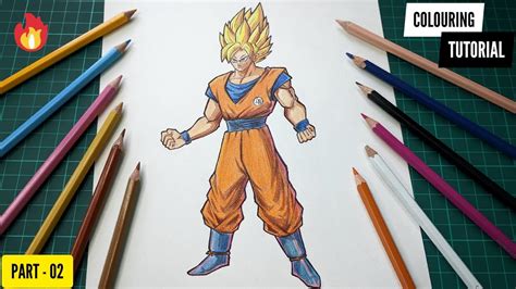 How To Use Colour Pencils To Colour Goku S Drawing Ajarts03 Youtube