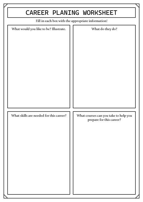 Career Goal Planning Worksheet Career Lessons Career Planning