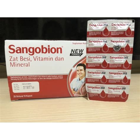 Jual Sangobion Vitamin Penambah Darah Zat Besi Anemia Strip 10 Kapsul