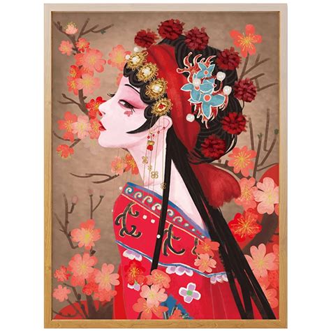 D Diy Diamond Painting Peking Opera Beauty Cross Stitch Sitting Room