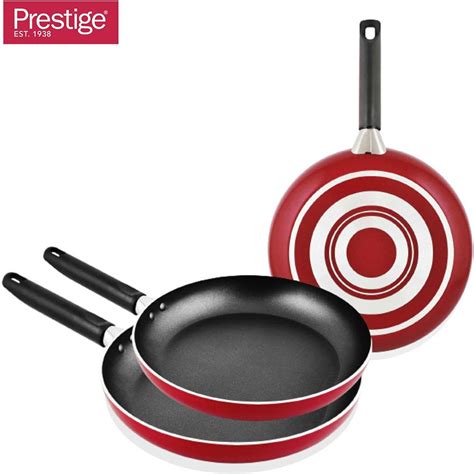 Prestige Aluminum Non Stick Frying Pan Set 3 Pieces Dishwasher Safe Red Pr21784 Buy Best