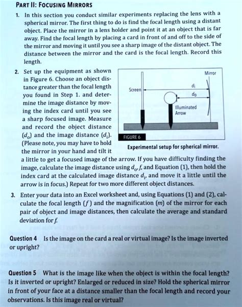 SOLVED PART Il Focusing MiRRORS In This Section You Conduct Similar