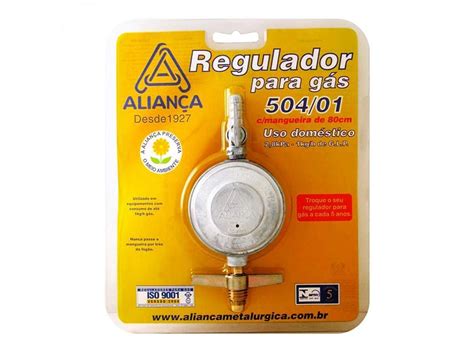 Regulador para Gás de Cozinha 504 1 c Mangueira ALIANÇA Sertão