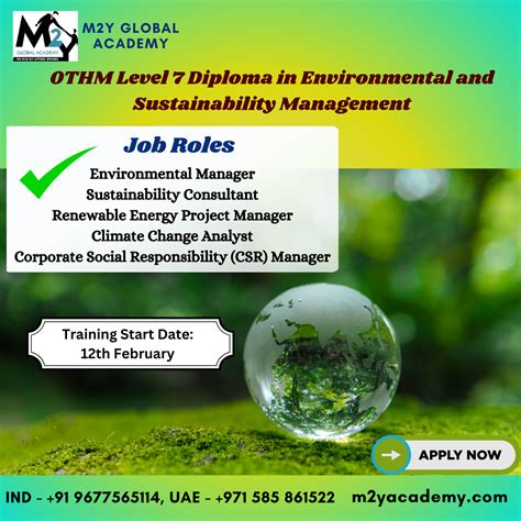 Othm Level 7 Diploma In Environmental Management And Sustainability By Iosh Nebosh And Othm