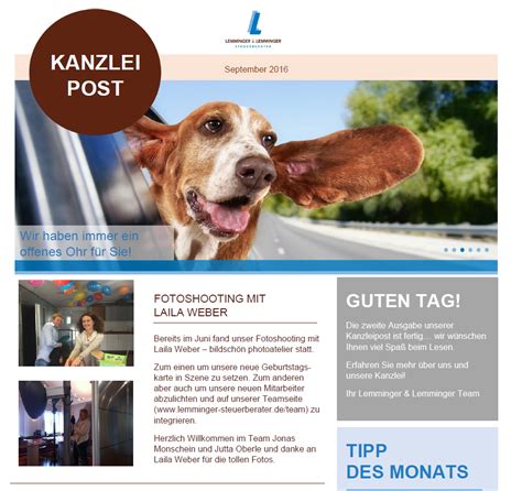 LEMMINGER LEMMINGER STEUERBERATER Blog Kanzleipost September 2016