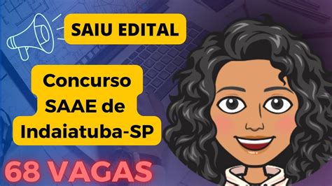 EDITAL PUBLICADO CONCURSO SAAE INDAIATUBA SP YouTube