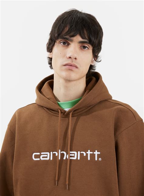 Carhartt Wip Hooded Carhartt Sweatshirt Tamarindwhite Uomo