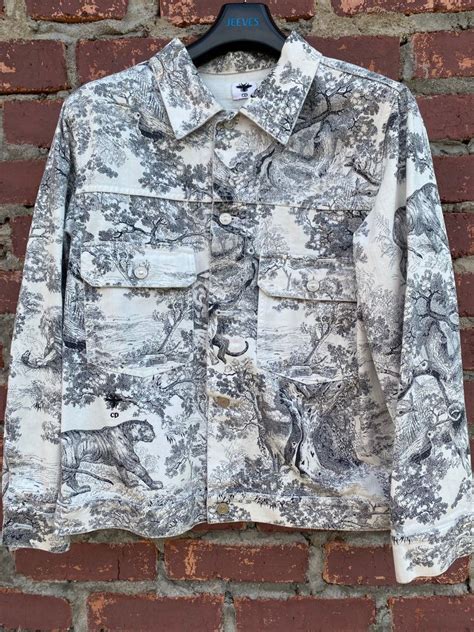 Dior Toile De Jouy Cotton Denim Jacket Men S Fashion Coats Jackets