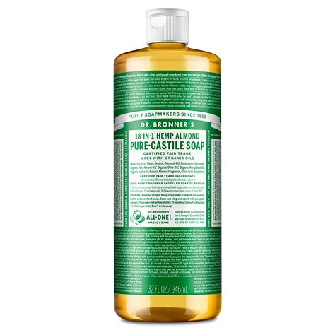 Dr Bronners Pure Castile Liquid Soap Almond 32 Ounce Healing With Amelia