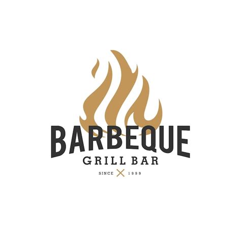 Premium Vector Vintage Barbeque Poster Grill Bar Bbq Restaurant Logo With Fire And Hipster