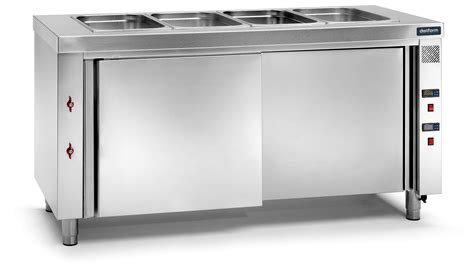 Meuble Chauffant Inox Bain Marie 3 Bacs GN 1 1 Gamme 700 avec Réserve