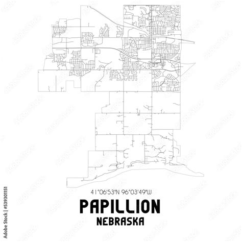 Fototapeta Mapa świata Dla Dzieci Papillion Nebraska Us Street Map