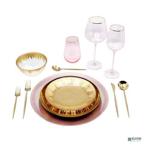 12 Piece Dinnerware Set Pink And Gold Porcelain Service For 1 Elyon