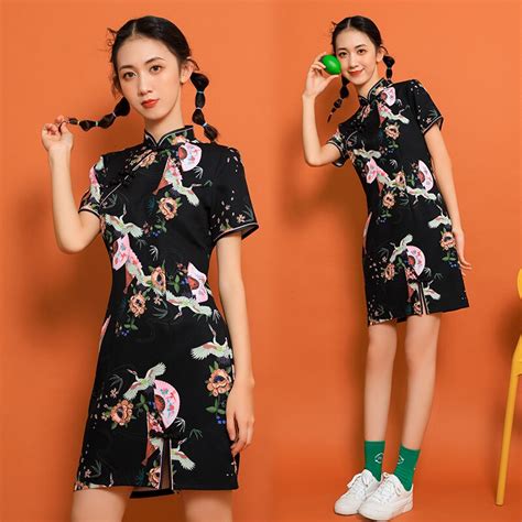 Vestido De Estilo Chino Bordado Qipao Delgado Vintage G Tico Cheongsam