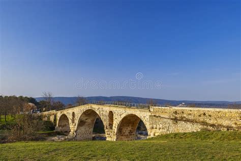 Pont Julien Roman Stone Arch Bridge Over Calavon River Provence