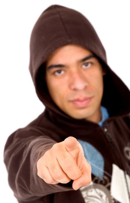 Angry Man Pointing At You Isolated Over A White Background Freestock