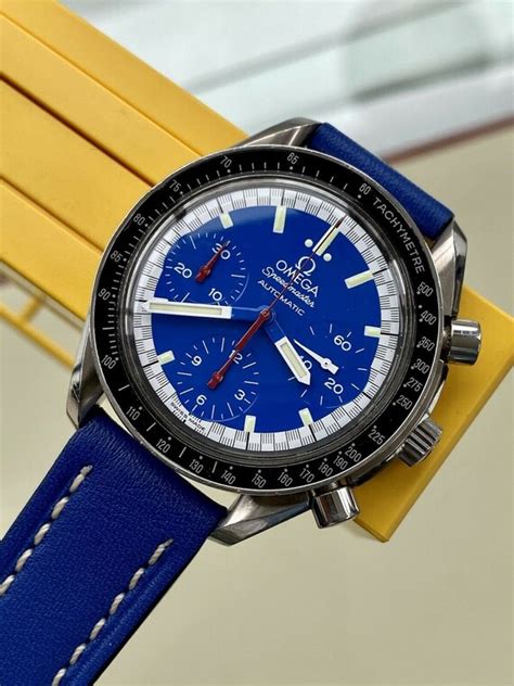 Omega Speedmaster Blue Dial Men's Cart Michael Schuma… - Gem