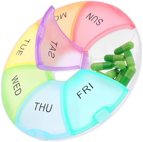 Amazon WLLHYF Weekly Pill Organizer 7 Day Pill Box Travel Pill