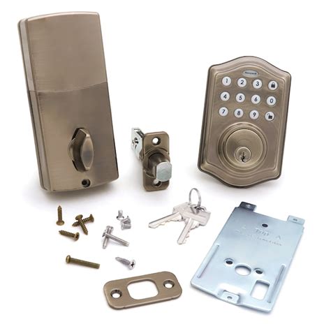 Honeywell Antique Brass Electronic Deadbolt With Keypad 8712109 At