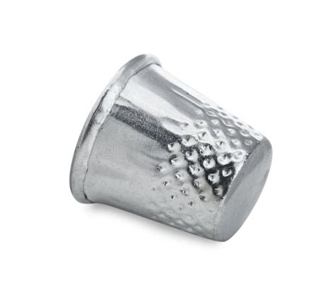 Silver Metal Sewing Thimble Isolated On White Stock Image Image Of