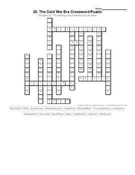 The Cold War Crossword Puzzle Answer Key
