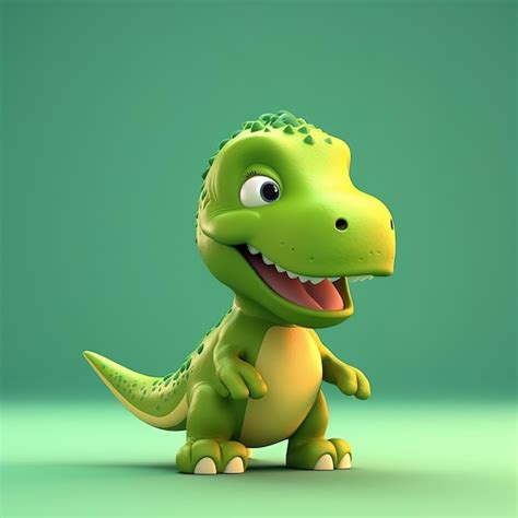 Premium AI Image A Green Dinosaur With A Green Background That Says T