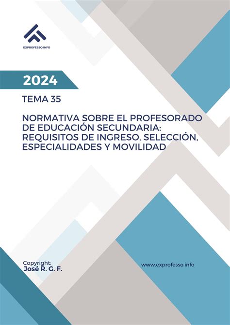 Tema 35 Normativa sobre el profesorado de Educación Secundaria