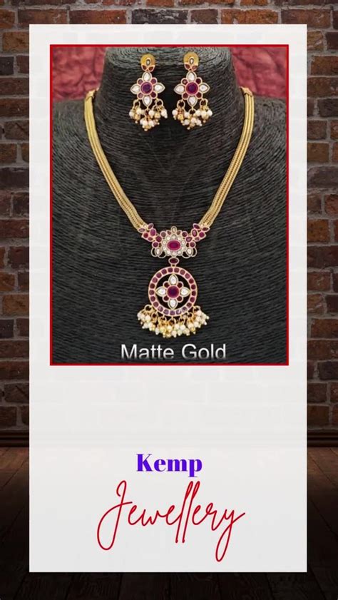 Kemp Jewelry Matte Gold Polish Kemp Design Party Wear Fancy Style Long