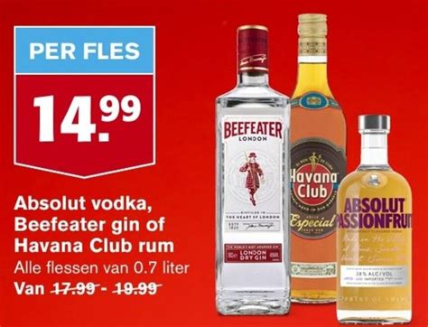 Absolut Vodka Beefeater Gin Of Havana Club Rum Aanbieding Bij Hoogvliet