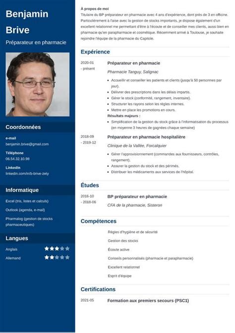 Exemple De Cv Préparateur En Pharmacie Compétences